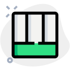 Bottom centered grid design frame with multiple sections layout icon