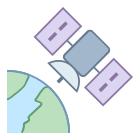 Satellite in orbita icon