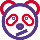 Confused panda facial expression emoji for instant messenger icon