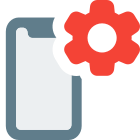 Setting cog wheel for smartphone logotype layout icon