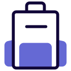 Backpack for a airport luggage and other person accessories icon