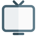 Outdated CRT television set with antenna system icon