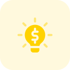 Lamp with dollar sign money idea concept icon