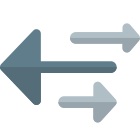 Direction to left to White arrows isolated on a white background icon