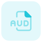 The AUD file extension is a data format used for AUD compressed audio files or sound clips icon