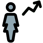 Uptread for the businesswoman sales with up arrow icon