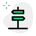 Signpost with a both direction left and right signaling icon