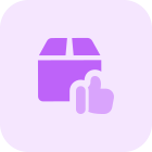 Thumbs up positive feedback of an item delivered timely icon