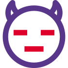 Expressionless devil with pair of horn emoji icon