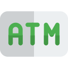 Automated teller machine for making financial transactions from a bank account icon