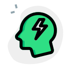 Brainstorm with new ideas and flash thunderbolt layout icon