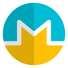 Monero digital cryptocurrency logotype isolated on a white background icon