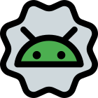 Android humanoid shape badge or sticker layout icon