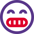 Happy reaction with teeth out visible smile icon