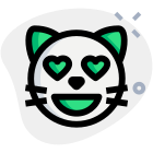 Lovable heart eyes emoji smiling cat face icon