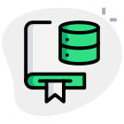 Book on Server and Database isolated on a white background icon