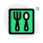 Food court with cutleries like spoon and fork icon