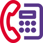 Deskphone business telephone with intercom facility layout icon