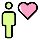 Favorite employee to work on with a heart logotype icon