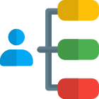 Businessman vertical hierarchy layout flow chart diagram icon