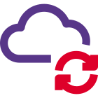 Reload and syncing loop arrows on a cloud server icon