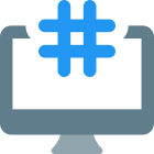 Social media content indexing with hashtag sign icon