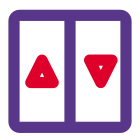 Elevator with up and down arrows in the hospital premises icon