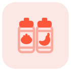 Sauce bottle for the tomato and chili icon