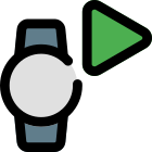 Play music and audio control on digital smartwatch icon