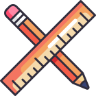 Pencil rule cross icon
