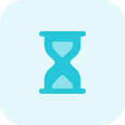 Vintage hourglass coundown timer isolated on plain background icon