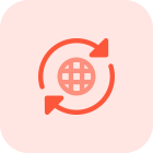 Syncing with loop arrows with internet connectivity icon