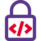 Encrypted programmable application system with padlock logotype icon