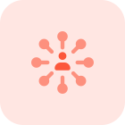 People with group in relation surround in circle icon