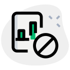 Bar chart report paper with errors in statics icon