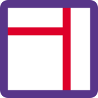 Right and top split bar design box icon