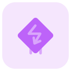 Extreme sharp turn with zigzag arrow turn icon