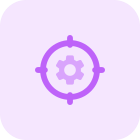 Setting button on target isolated on a white background icon