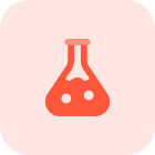 Erlenmeyer testing flask isolated on a white background icon