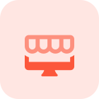 Desktop e-commerce web app marketplace isolated on white background icon
