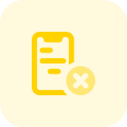 Delete content in a smartphone with crossed logotype icon