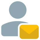 Email message of a user received online icon