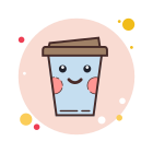 Café kawaii icon