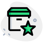 Delivery Box shipping with star on online portal icon