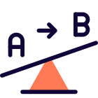 Forces transfer on lever from a to b icon