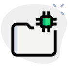 procesador-externo-archivos-internos-almacenados-en-una-carpeta-artificial-verde-tal-revivo icon