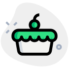 Pie with cherry on top of the cake icon