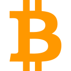 BTC, Bitcoin cryptocurrency electronic cash logotype layout icon