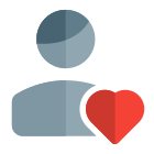 Favorite user profile picture with heart logotype icon