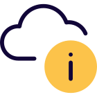 Info on a cloud service provider isolated on a white background icon